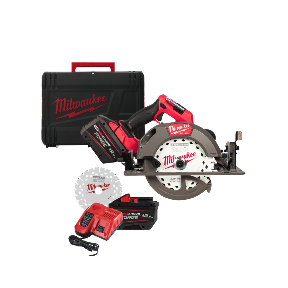 Milwaukee M18 FUEL™ FCS66GR3-121C Accu cirkelzaag 190mm 18V 12.0Ah in koffer - 4933493492