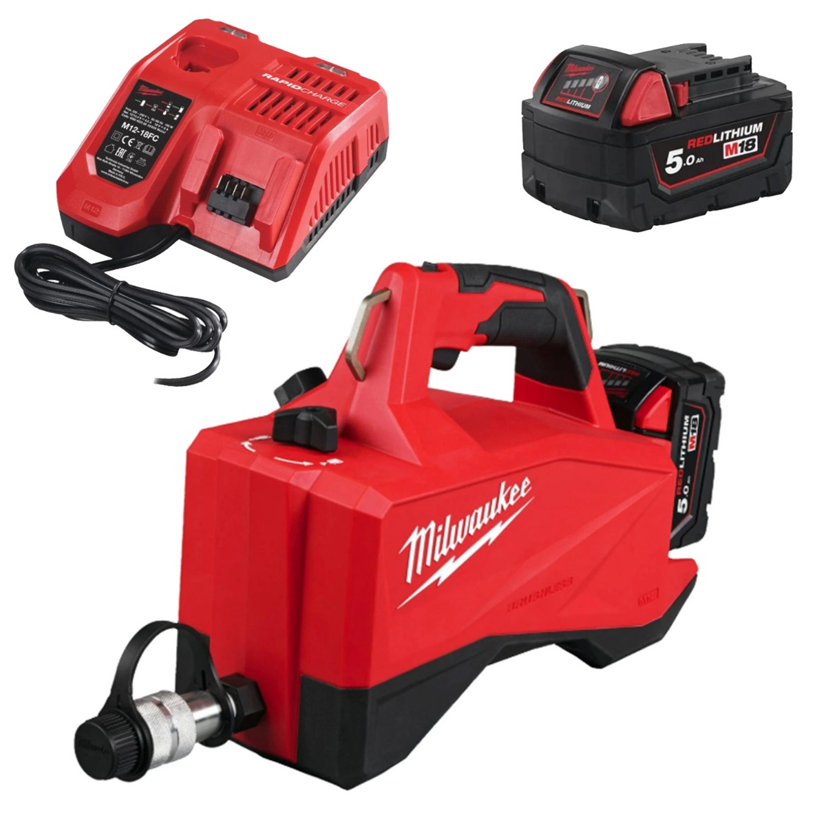 Milwaukee M18 HMP700-501 Accu hydraulische mini pomp 700 bar 18V 5.0Ah - 4933493921 afbeelding 1