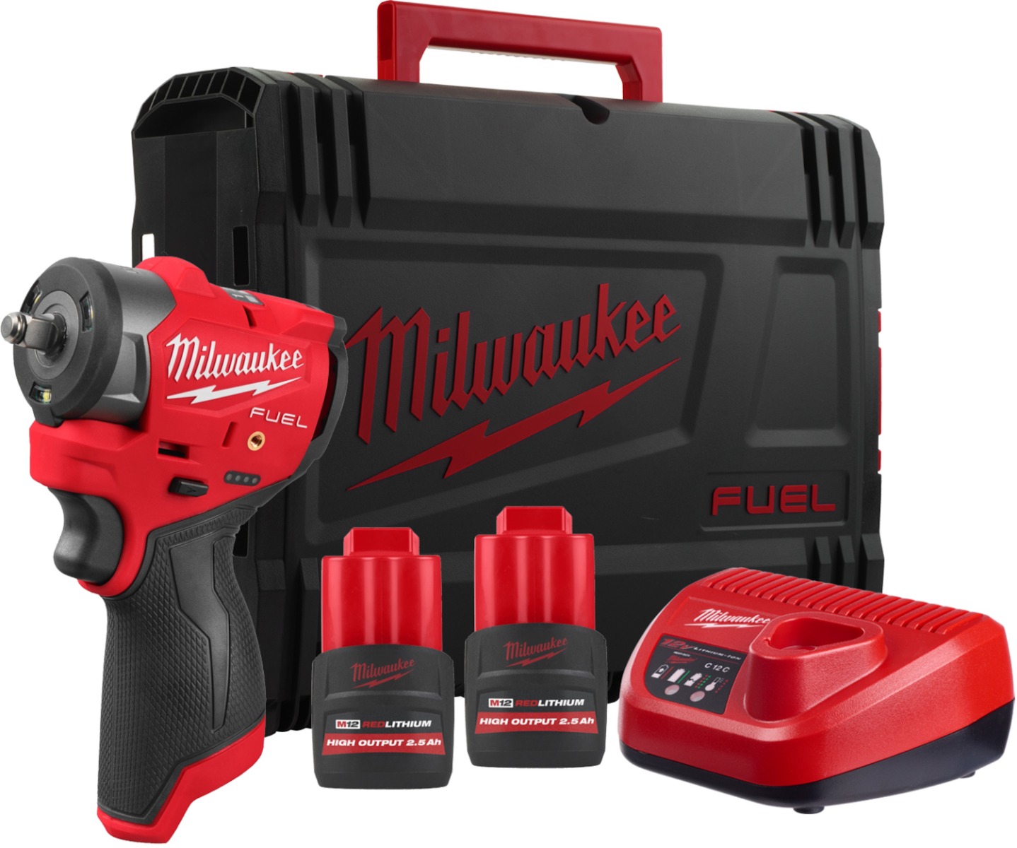Milwaukee M12 FUEL™ FSCIWF38-252X Accu slagmoersleutel 271Nm 3/8" frictiering 12V 2.5Ah in HD-Box - 4933498970