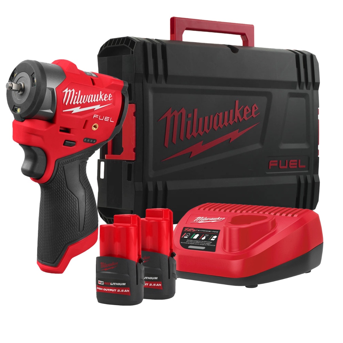 Milwaukee M12 FUEL™ FSCIWF14-252X Accu slagmoersleutel 95Nm 1/4" frictiering 12V 2.5Ah in HD-Box - 4933498974