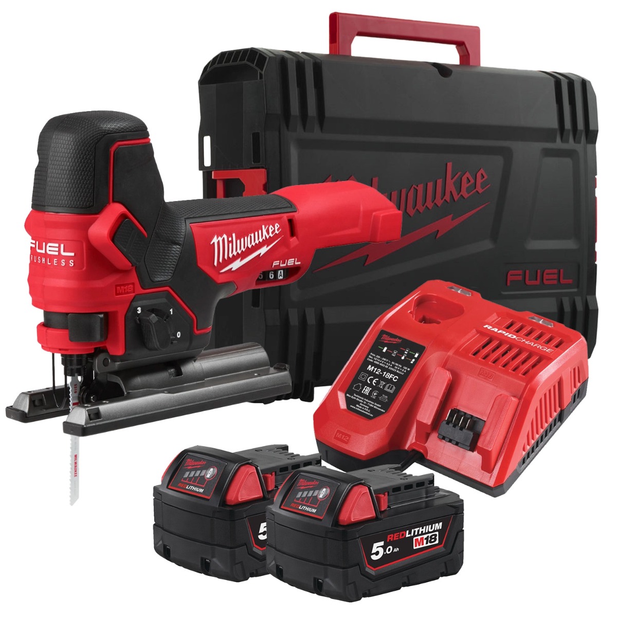 Milwaukee M18 FUEL™ FBJS-502X Accu decoupeerzaag 18V 5.0Ah in HD-Box - 4933500556