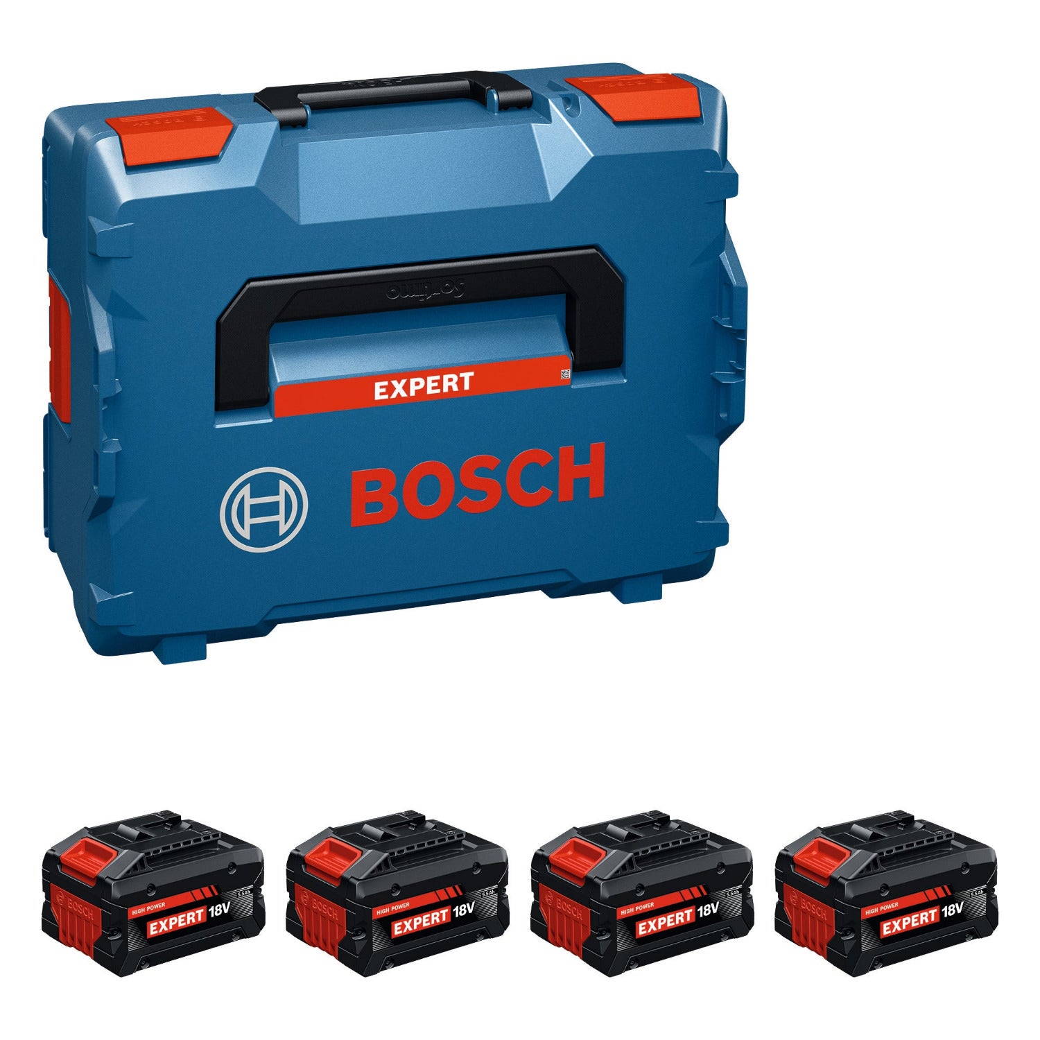 Bosch Professional EXBA18V-55 EXPERT – Set: 4x EXBA18V-55 5.5Ah EXPERT accu + 1x L-BOXX 136