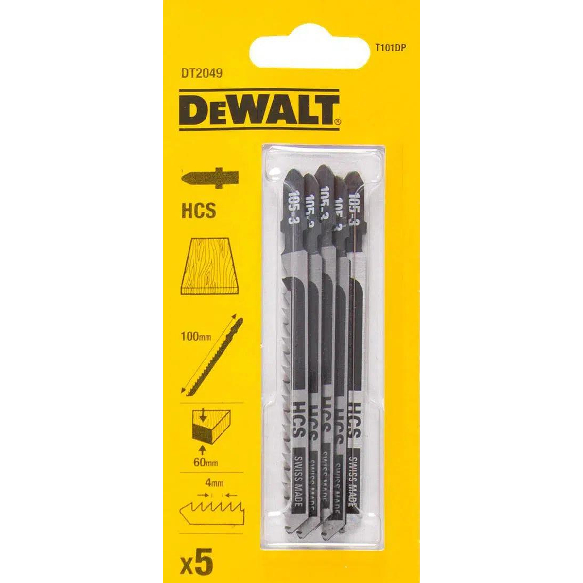 DeWALT DT2049 T 101 DP Decoupeerzaagblad voor Hout & Spaanplaat VE=5
