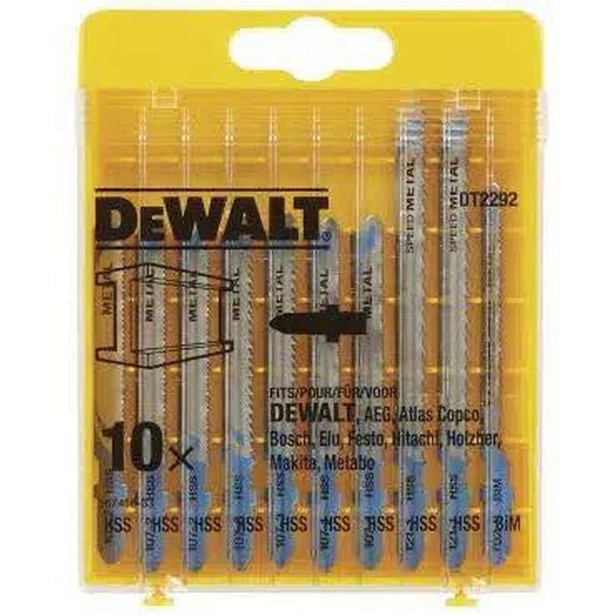 DeWALT DT2292 Decoupeerzaagbladenset metaal / alu 10-delige
