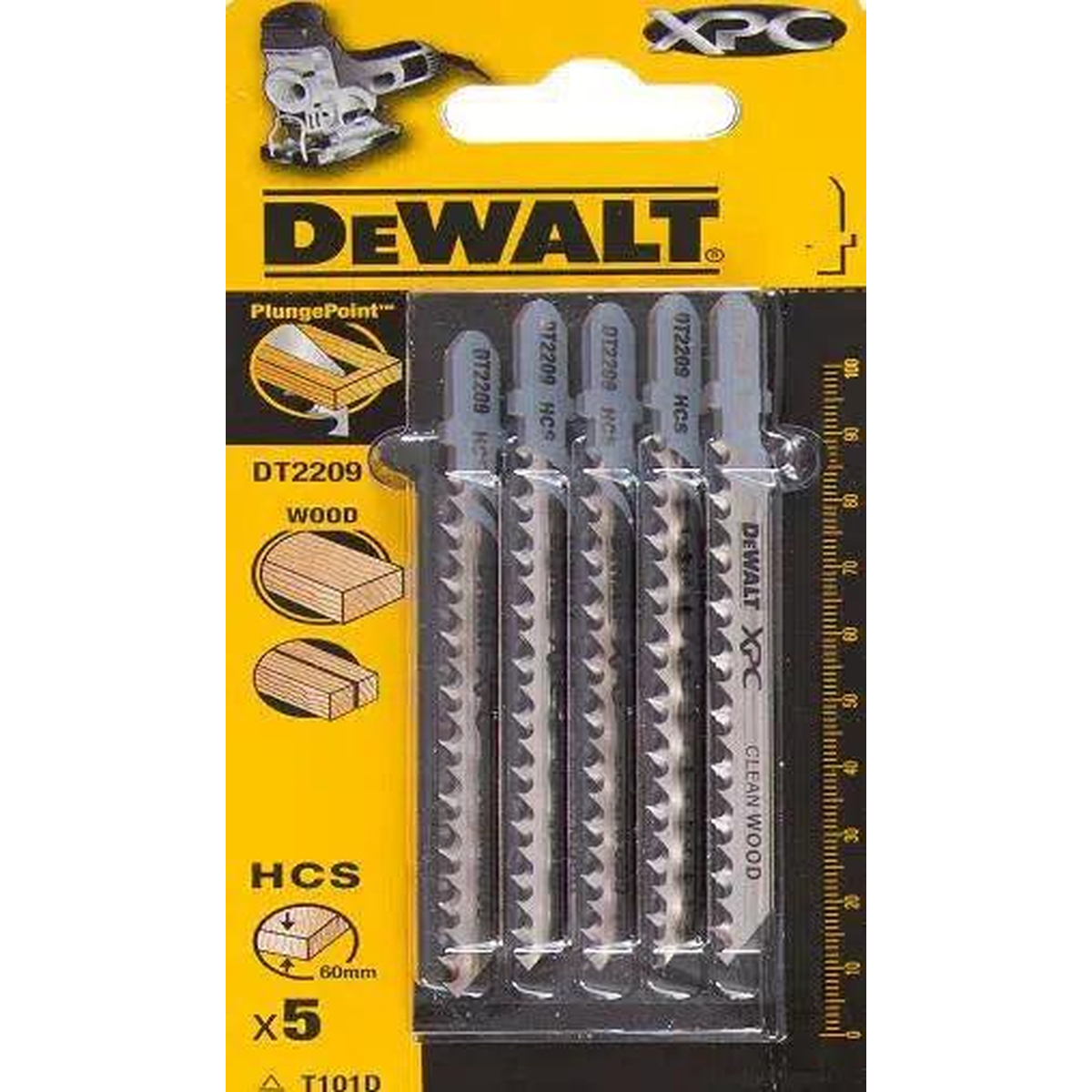 DeWALT DT2209 T 101 D Decoupeerzaagblad voor Hout VE=5