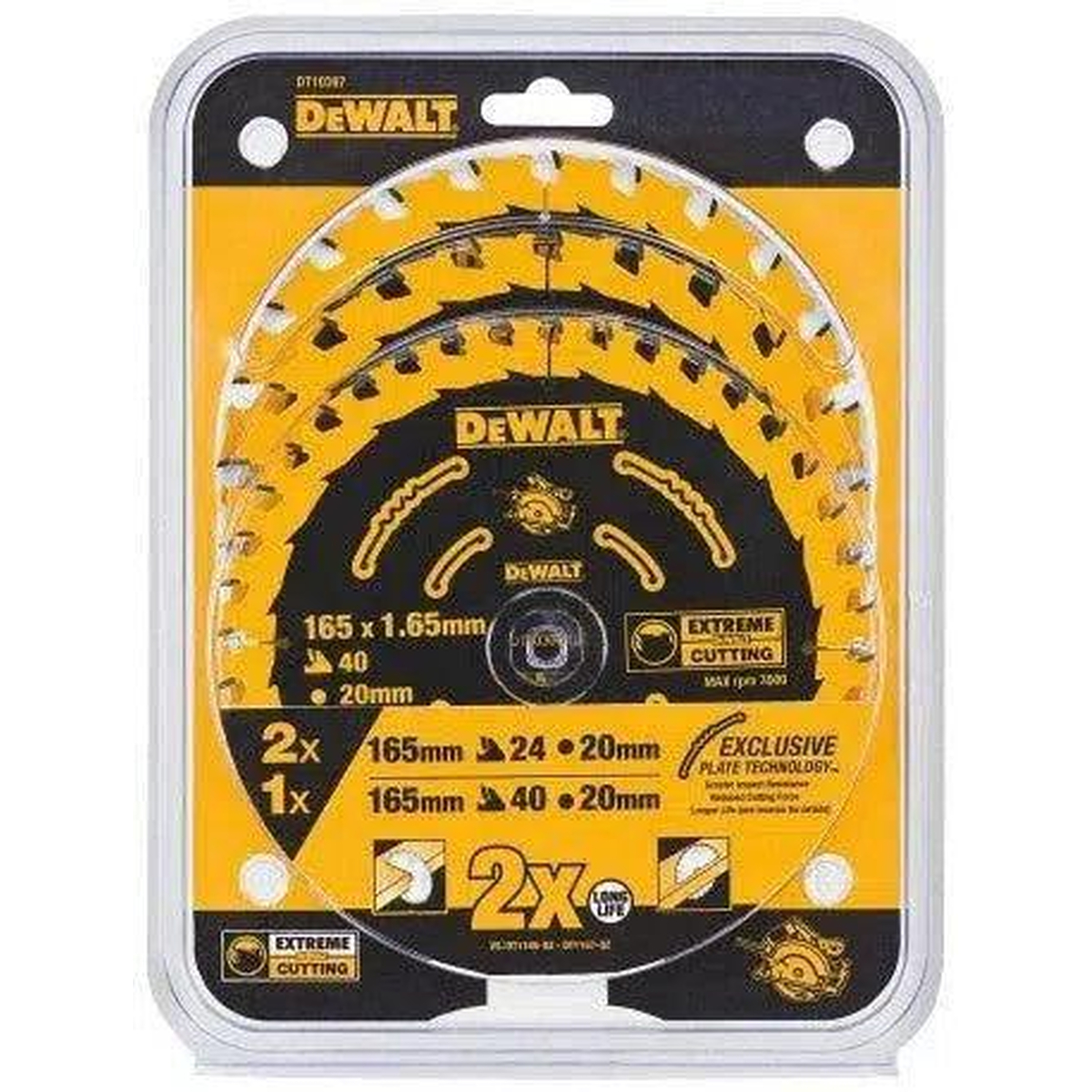 DeWALT DT10397 Constructiezaagbladenset 165x20mm 3 st