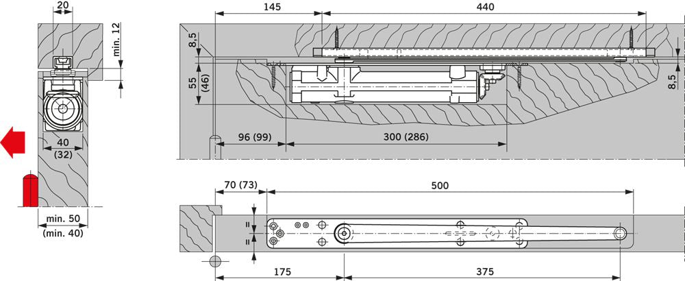 Dormakaba Deurdranger ITS96 - Zonder Glijarm - 52400150 afbeelding