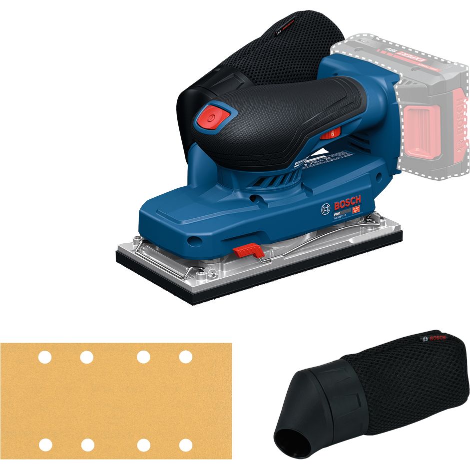 Bosch Professional PRO GSS 18V-18 Accu vlakschuurmachine 18V Basic Body - 06019R7000