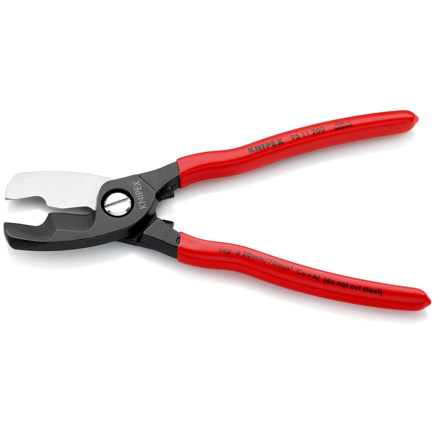 Knipex 95 11 200 Kabelschaar 200mm met dubbele snijkanten en kunststof grepen | geatramenteerd afbeelding