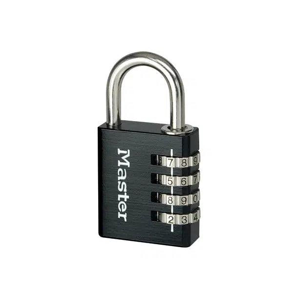 Master Lock Hangslot 40mm zwart 4 cijfers beugel 26mm - 7640EURDBLK afbeelding