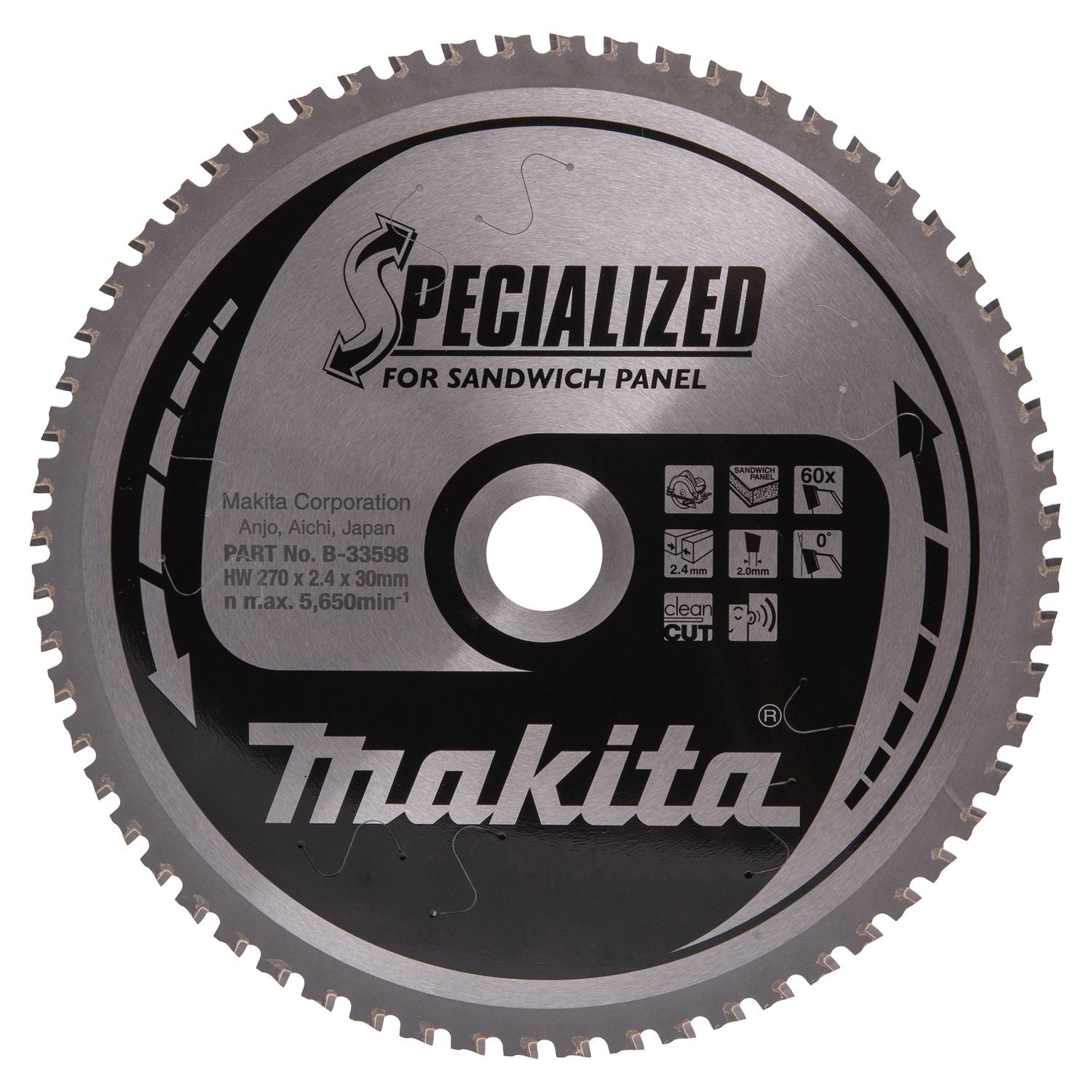 Makita Cirkelzaagblad voor Sandwichpaneel | Specialized | Ø 270mm Asgat 30mm 60T - B-33598