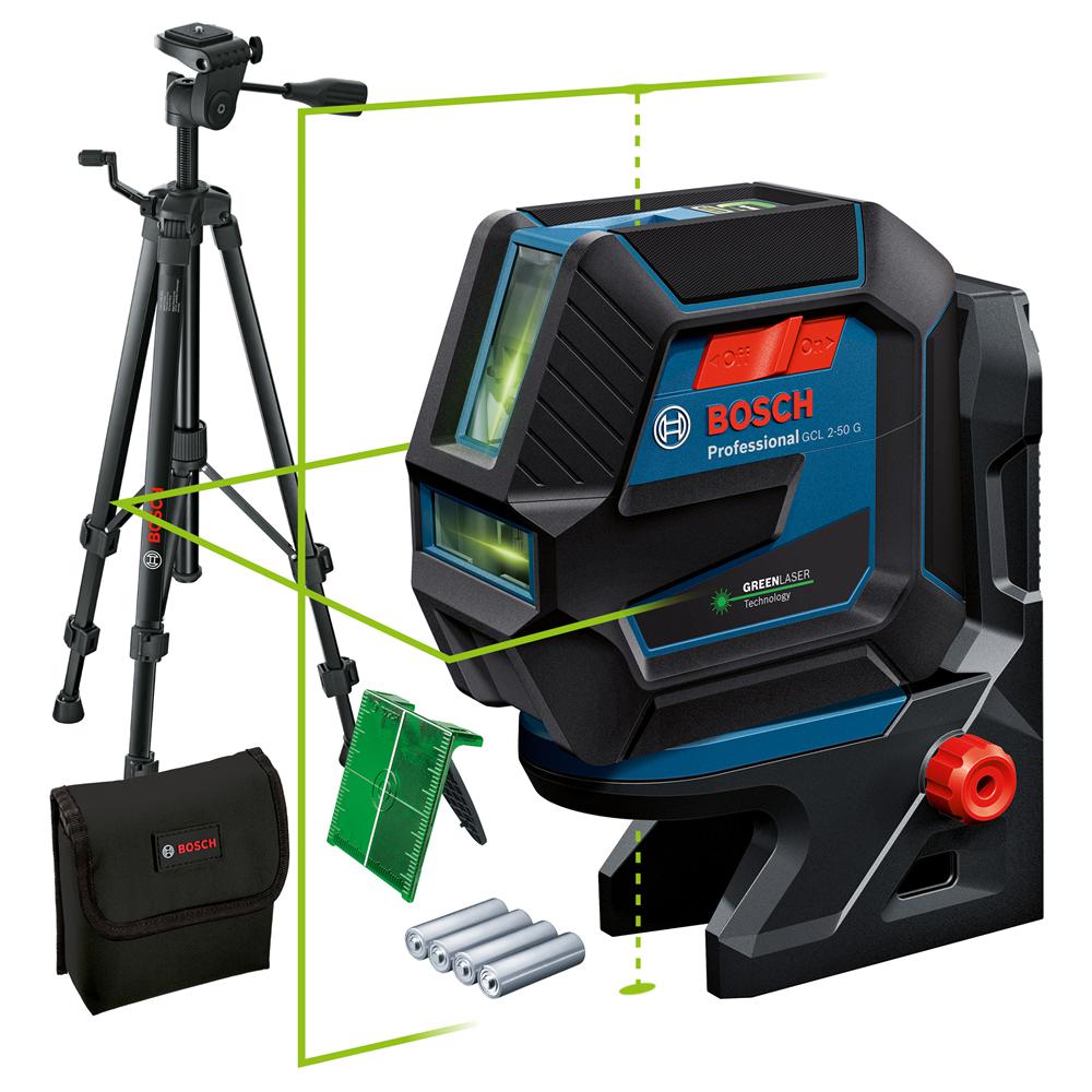 Bosch Professional GCL 2-50 G Kruislijnlaser Groen + BT 150 Statief - 0601066M01