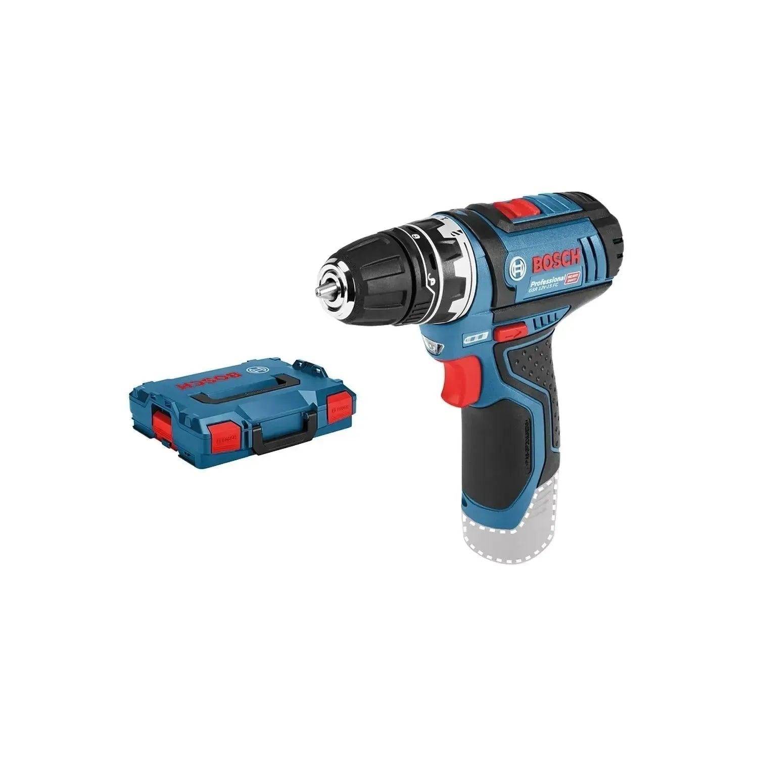 Bosch Professional GSR 12V-15 FC FlexiClick schroefboormachine + 1x hulpstuk 12V Basic Body in L-Boxx - 06019F6002