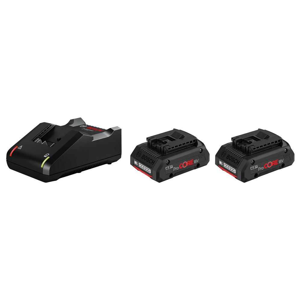 Bosch Professional Starterset 2x Accu 18V 4.0Ah ProCORE18V AMPShare + Lader GAL 18V-40 - 1600A01BA3 afbeelding 1