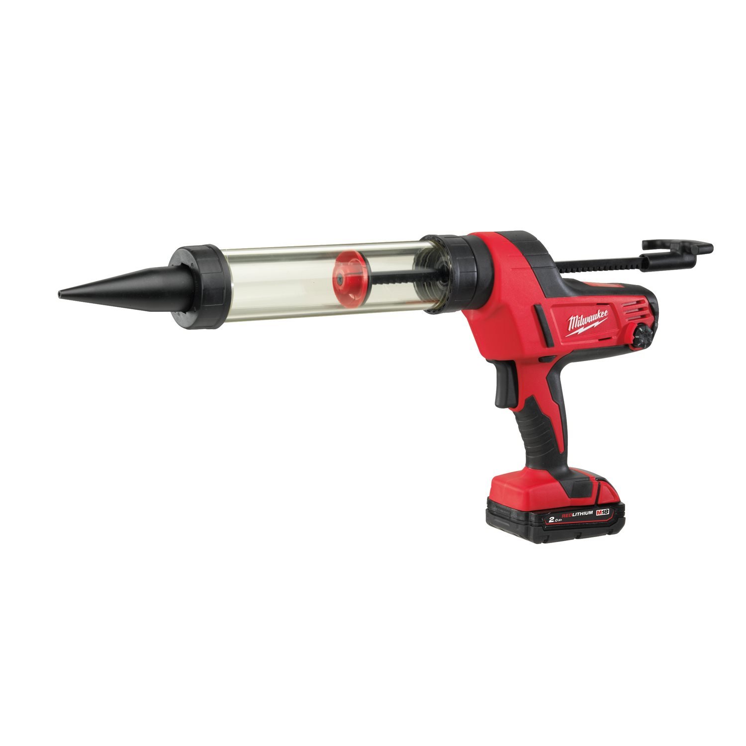 Milwaukee M18 C18 PCG/400T-201B Accu lijm- en kitspuit met 400 ml transparante patroonhouder 18V 2.0Ah in tas - 4933441812 afbeelding 1