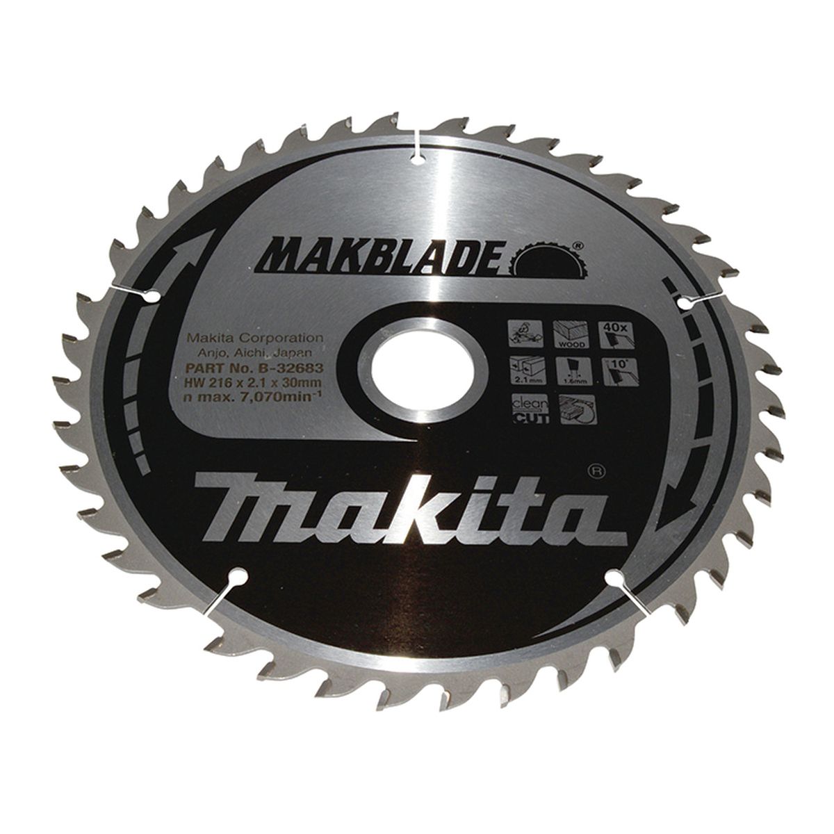 Makita B-32683 Afkortzaagblad Hout | Makblade | 216 x 30 mm | 40-tands