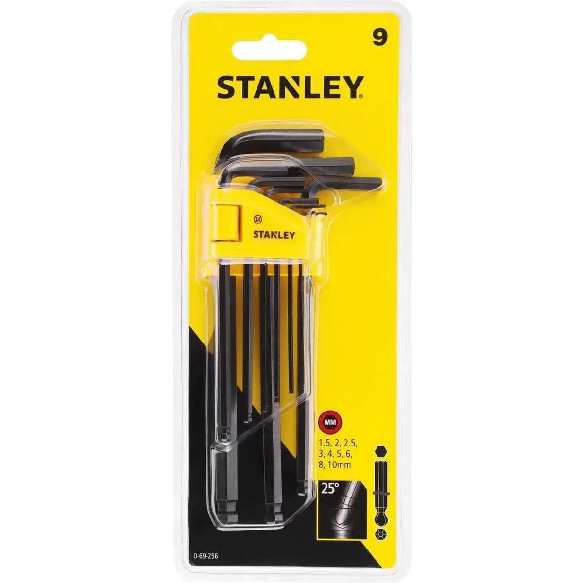 Stanley 0-69-256 Stifsleutelset met Ronde Kop 9-delig 1.5 - 10mm