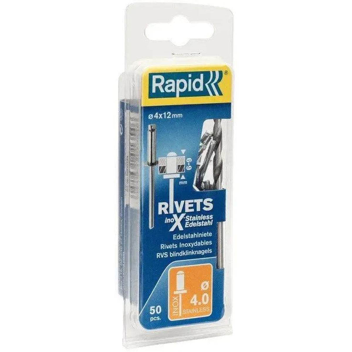 Rapid RVS klinknagel Ø4.0 x 12 mm - 5000394