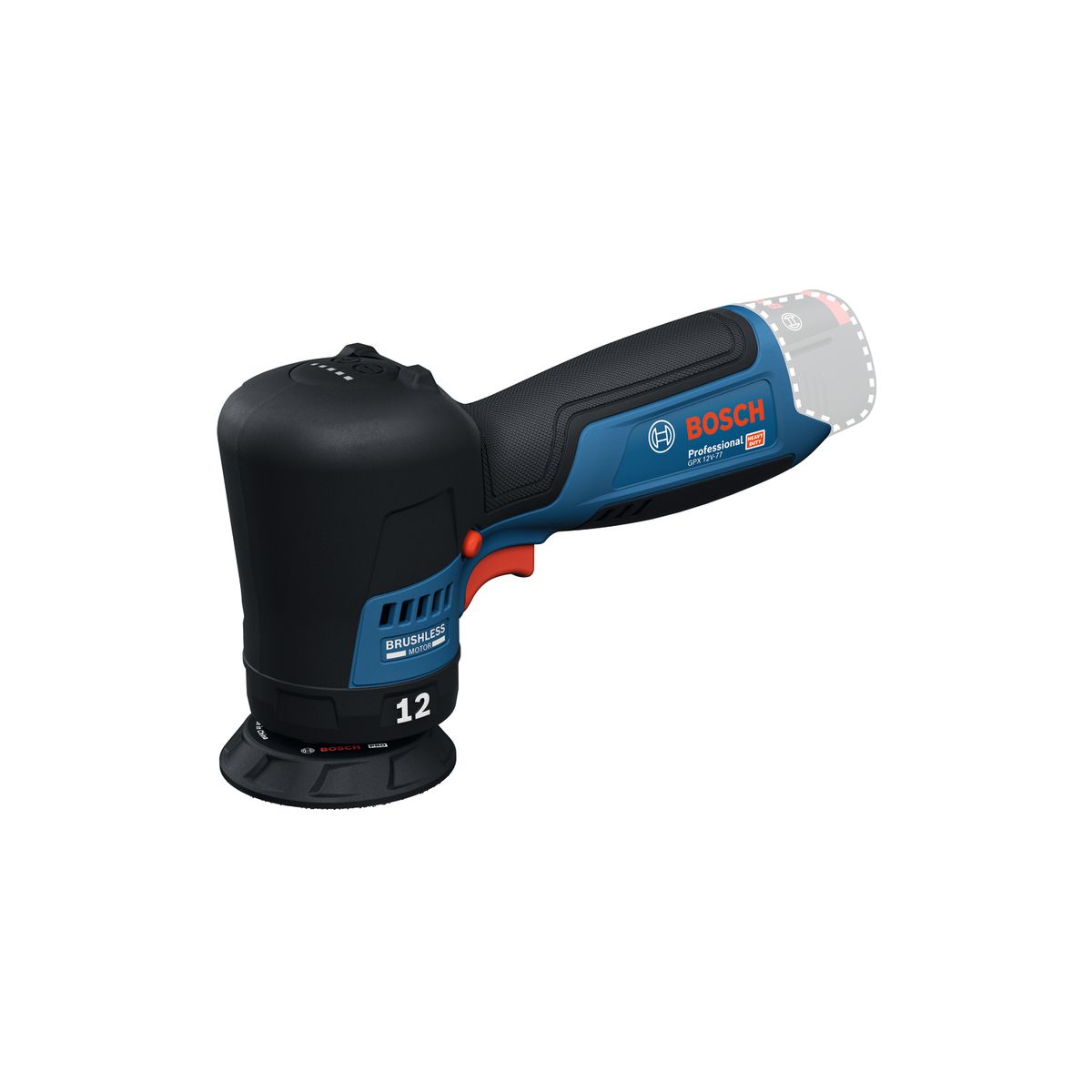 Bosch Professional PRO GPX 12V-77 Excentrische polijstmachine 77mm 12V Basic Body - 06019L4003
