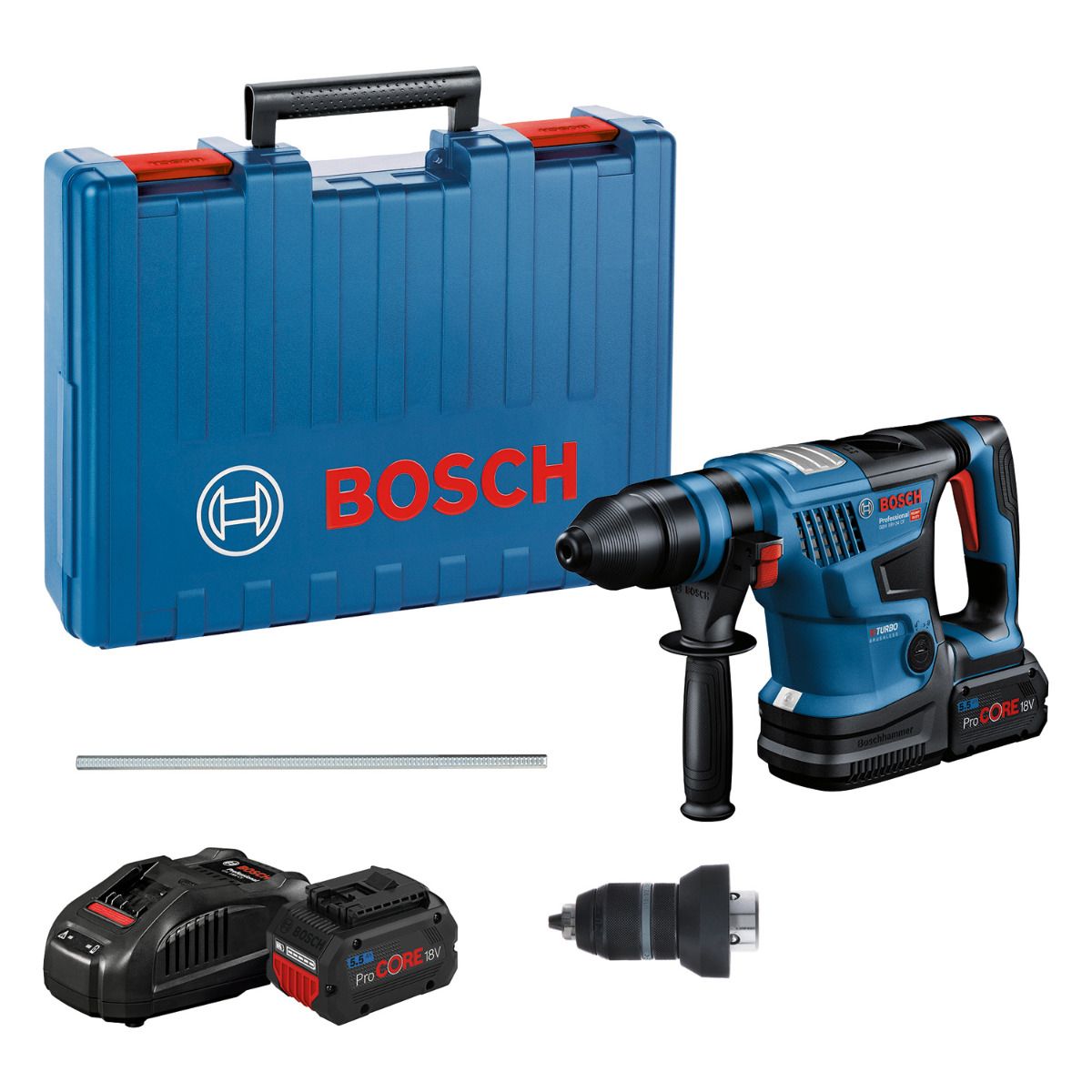 Bosch Professional GBH 18V-34 CF Accu combihamer SDS-Plus 5,8J + snelwisselboorkop 18V 5.5Ah in koffer - 0611914003