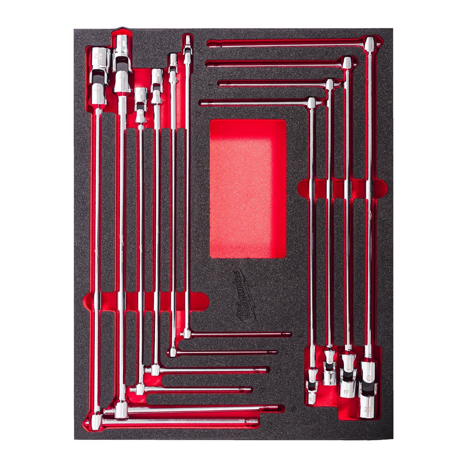 Milwaukee TOOLGUARD™ Foam inlay T-dopsleutelset met cardangewricht 10-delig - 4932499295