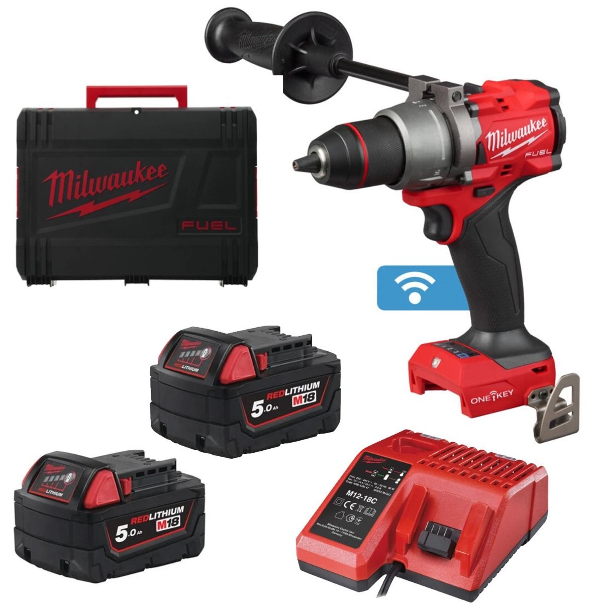 Milwaukee M18 FUEL™ ONEPD3-502X ONE-KEY™ Accu klop-/schroefboormachine Gen4 18V 5.0Ah in HD-Box - 4933492801