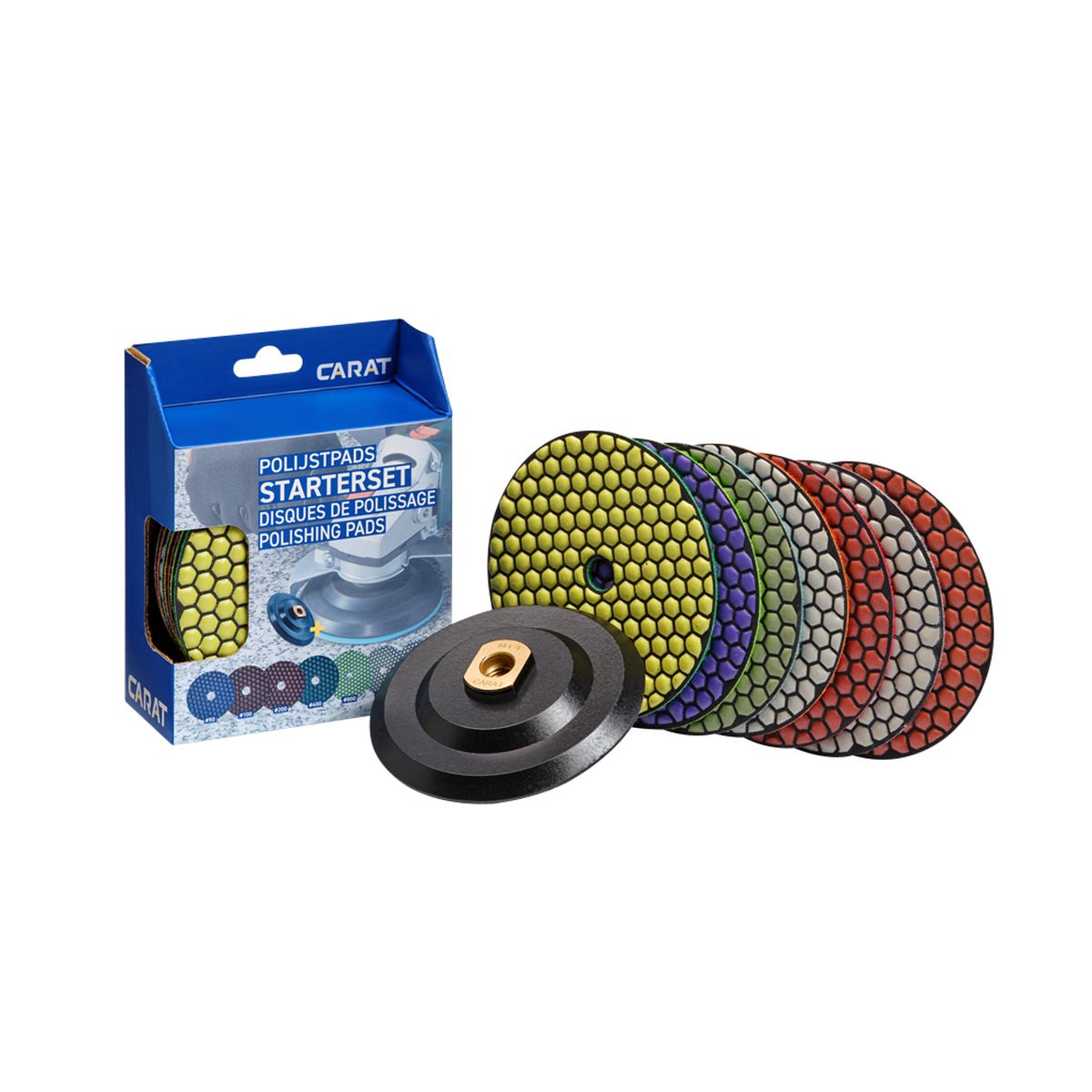 Carat Diamant polijstpads EGP set Ø 125 mm, korrel 50-100-200-400-800-1500-3000 - EGPSET0000