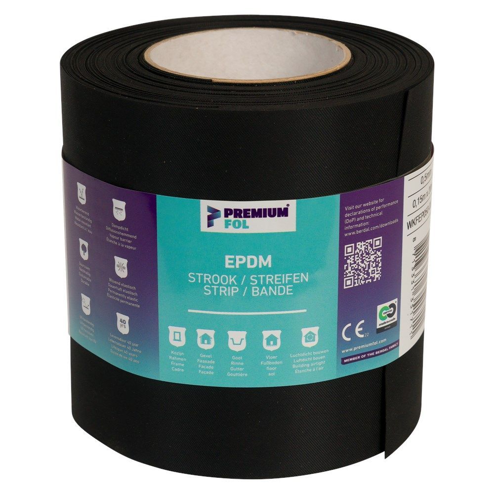 Premiumfol EPDM Waterkerende strook 15cm x 20m x 0,5mm - WKFEP050-0015