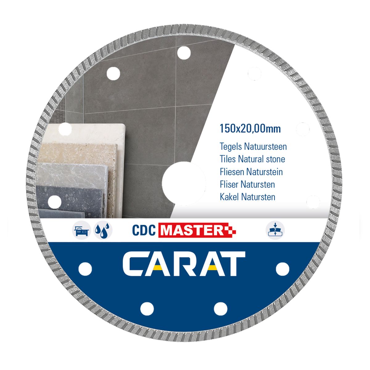 Carat Diamantzaag tegels / natuursteen CDCM Ø 150 mm, asgat 20,00 mm - CDCM150200