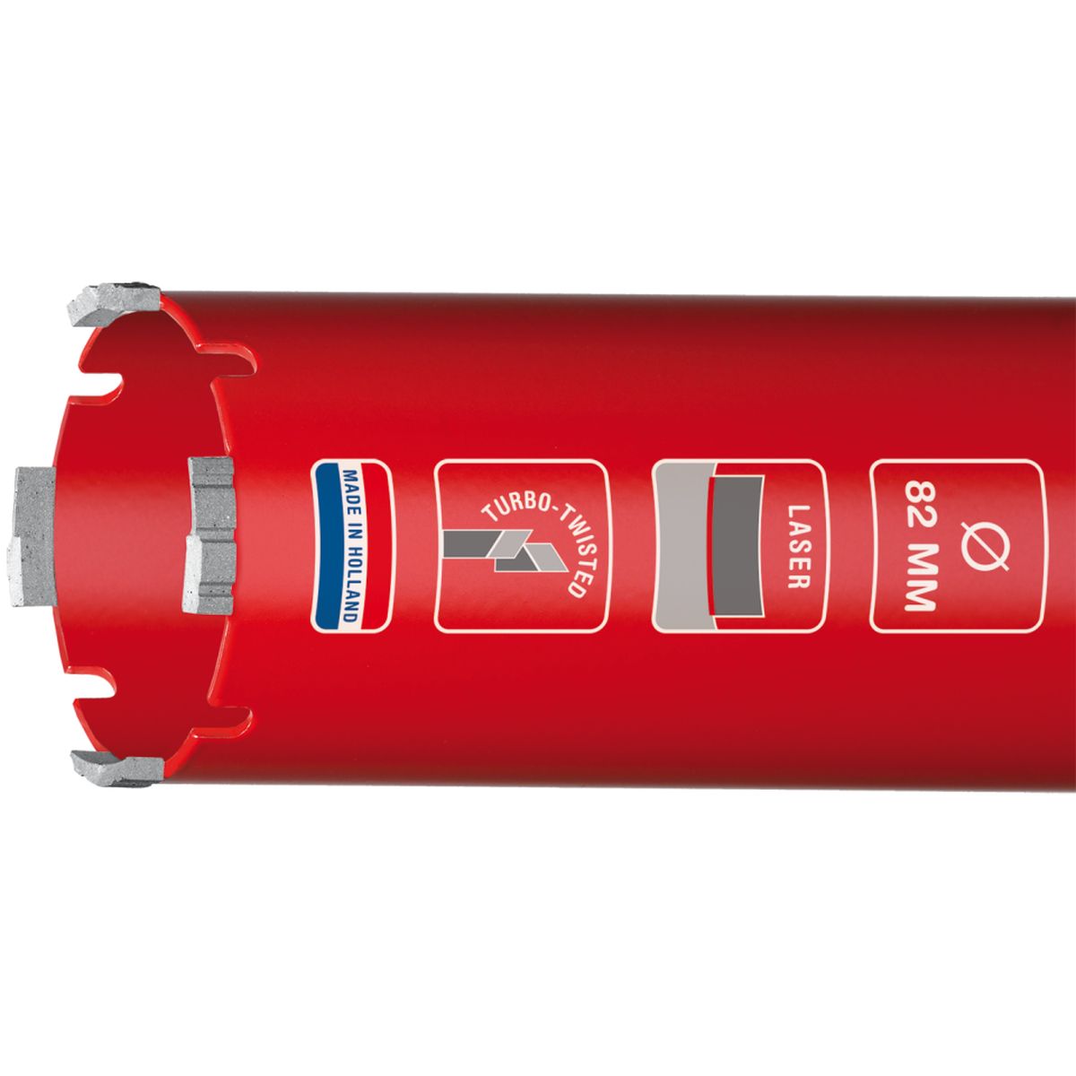 Carat Droogboor Dustec Ø 72 mm, lengte 340 mm, M16, 4 segmenten - HTL0723404
