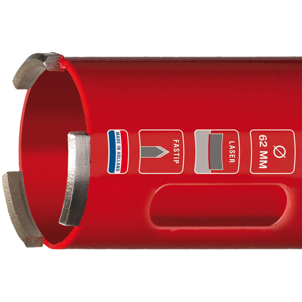 Carat Droogboor Ø 62 mm, lengte 150 mm, M16, 3 segmenten - HDC0621504