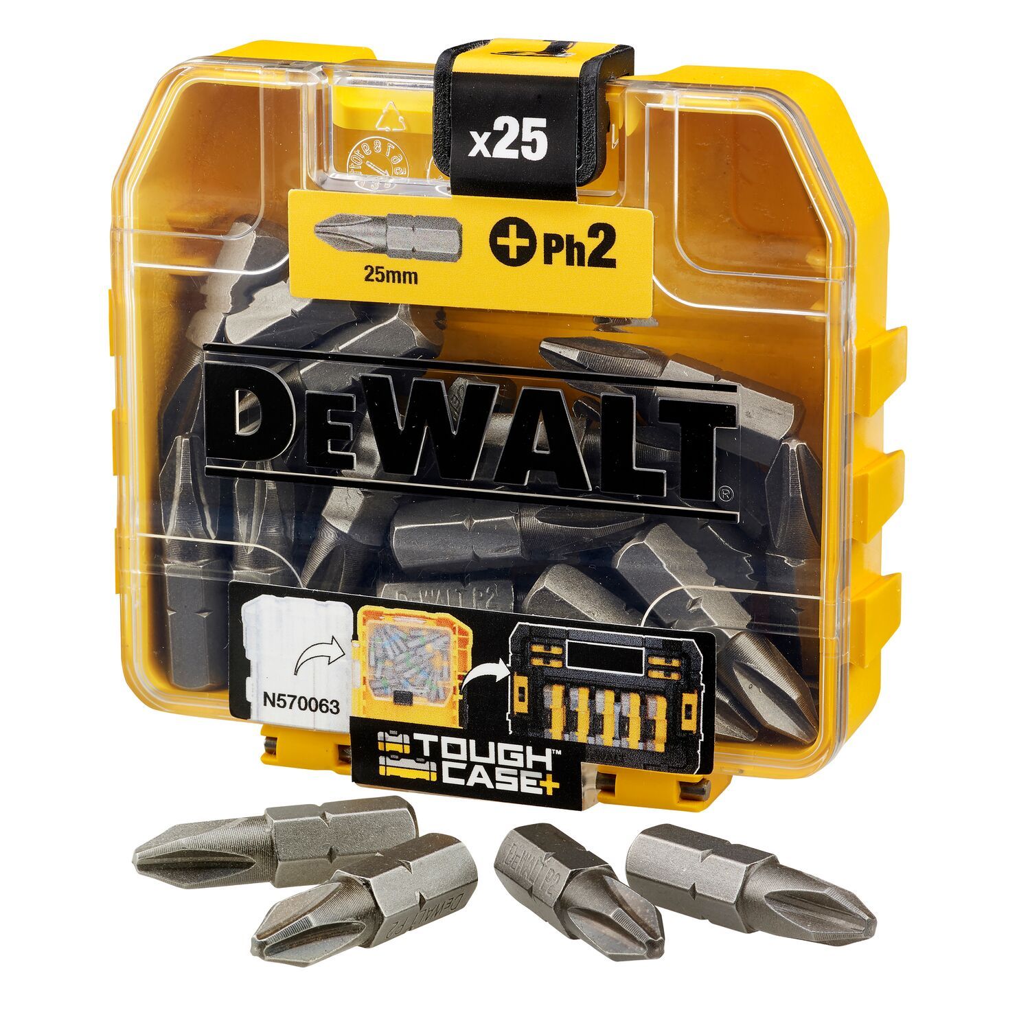 DeWALT DT71522 Schroefbits PH2 25mm in TOUGH CASE VE=25