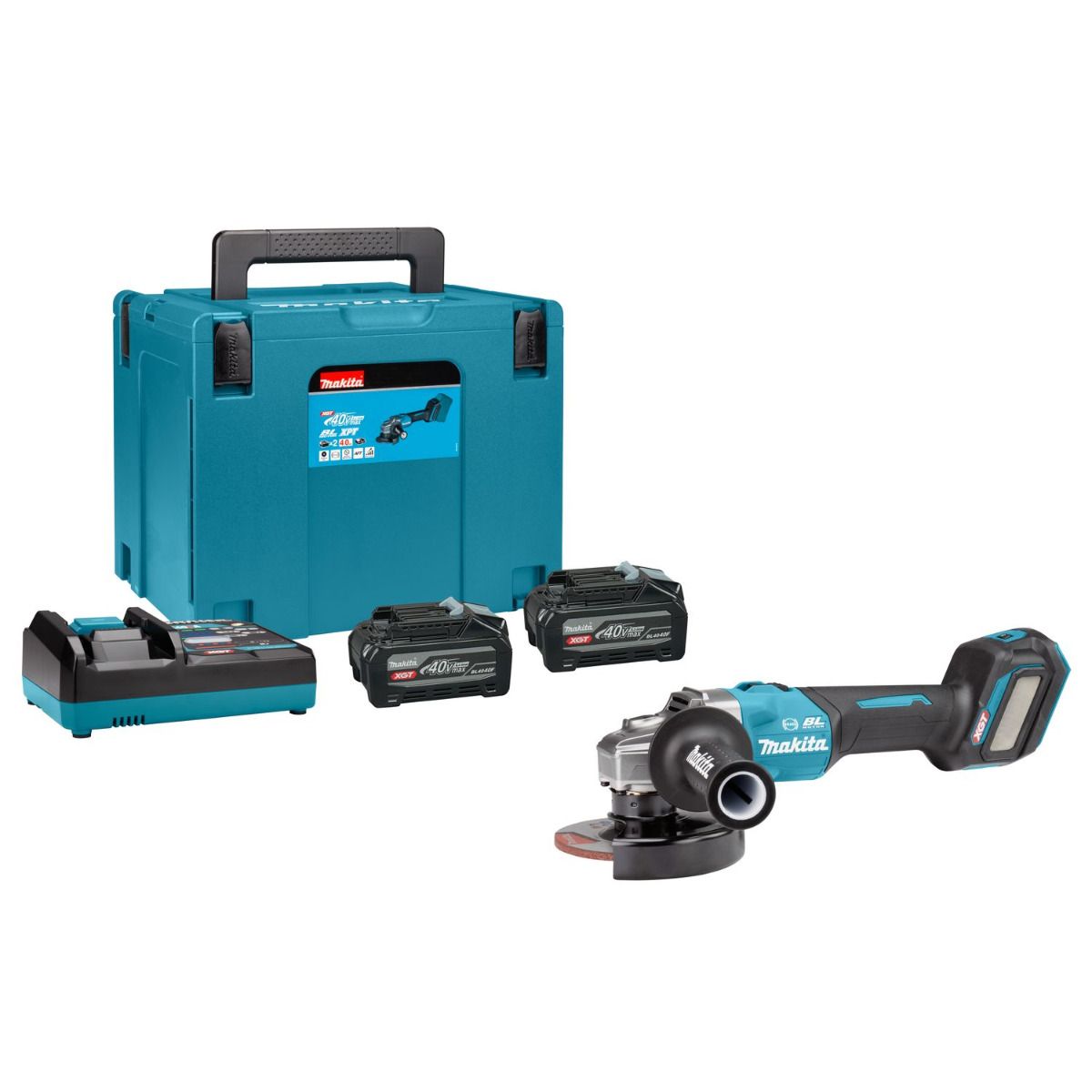 Makita GA023GU201 Accu haakse slijper 125mm XGT 40V Max 4.0Ah in Mbox