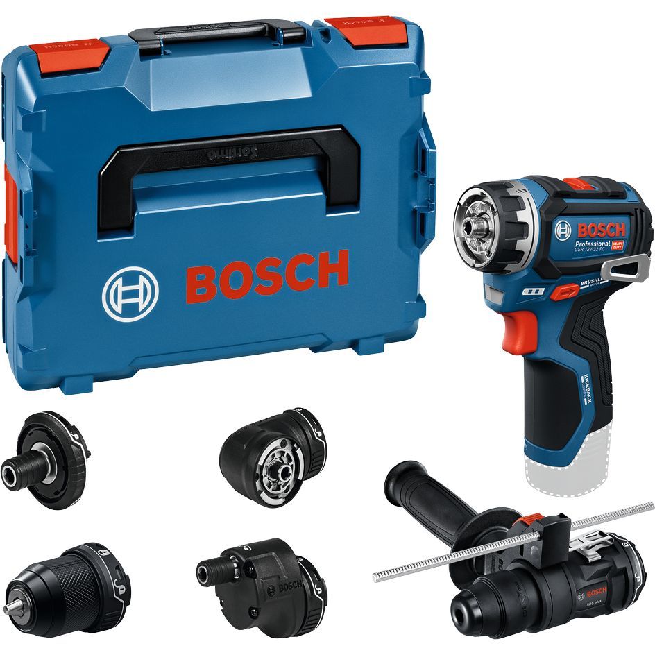 Bosch Professional GSR 12V-32FC Accu schroefboormachine FlexiClick +5 opzetstukken 12V Basic Body in L-Boxx - 06019N7102