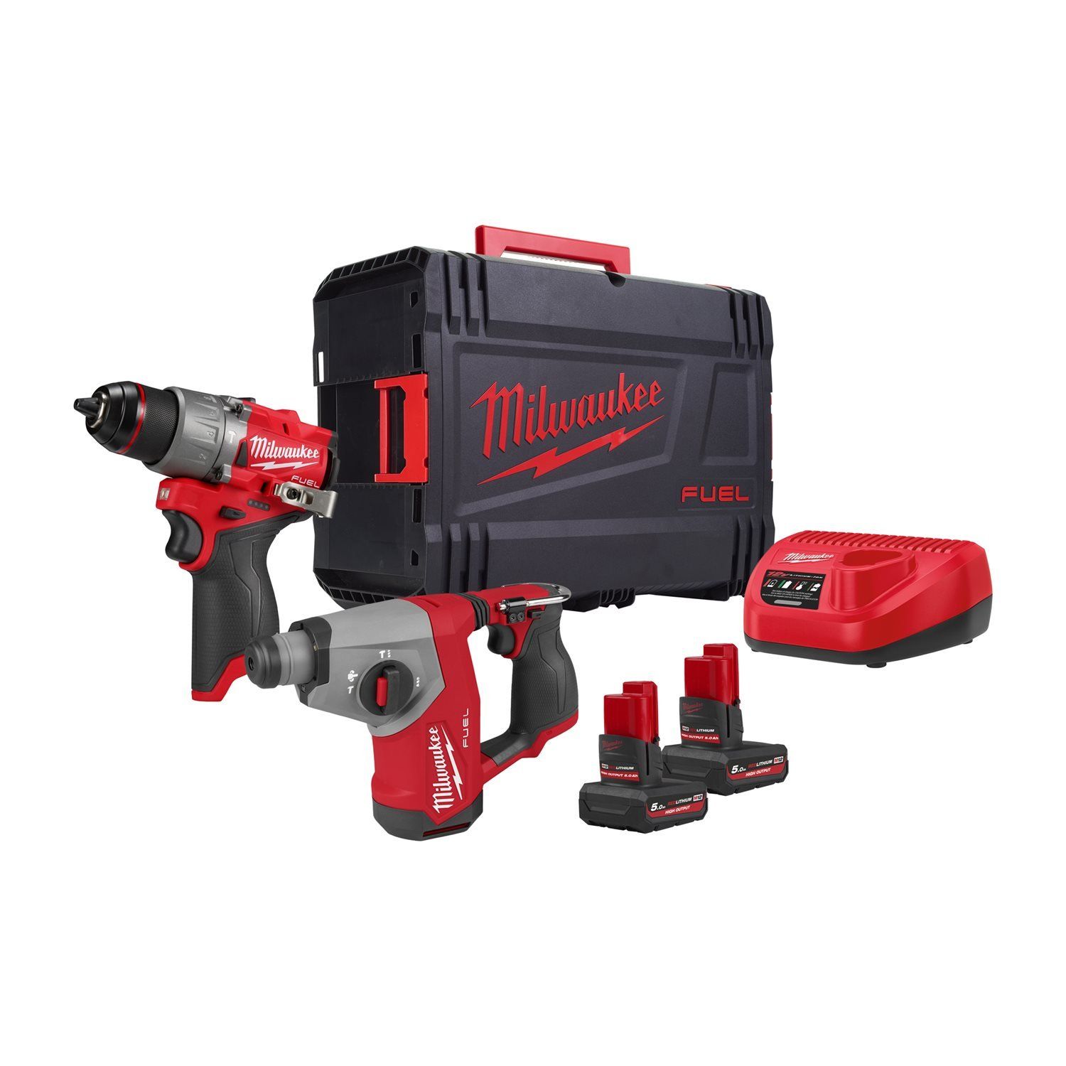 Milwaukee M12 FUEL™ FPP2BG2-502X Accu combiset 2-delig (FPD2 + FHAC16) 12V 5.0Ah in HD-Box - 4933500138