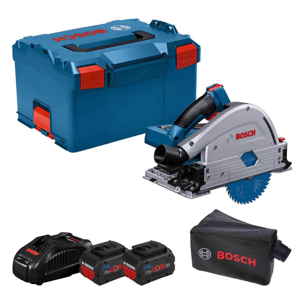 Bosch Professional GKT 18V-52 GC Accu invalzaag 140mm 18V BITURBO 5.5Ah in L-Boxx - 06016B4003