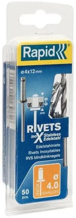 Rapid RVS klinknagel Ø4.0 x 12 mm - 5000394