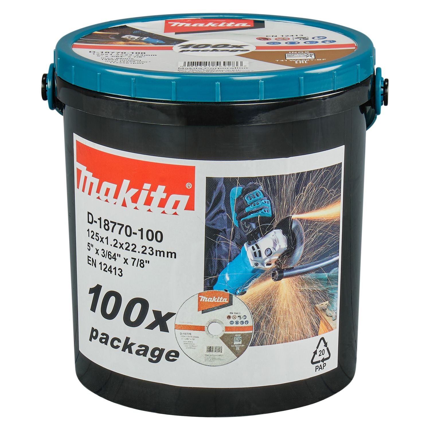 Makita D-18770-100 Doorslijpschijf RVS 125mm VE=100 in emmer