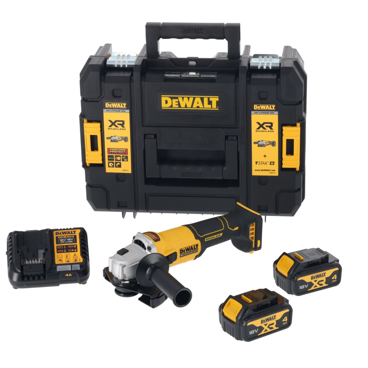 DeWALT DCG407M2T Accu haakse slijper 18V XR 4.0Ah in TSTAK afbeelding 1