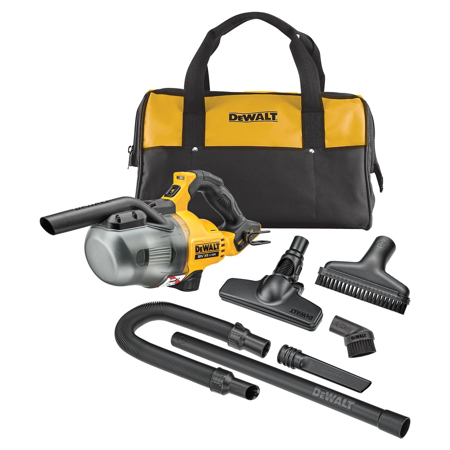 DeWALT DCV501LN L-klasse accu steelstofzuiger met opzetstukken 18V XR Basic Body in opbergtas
