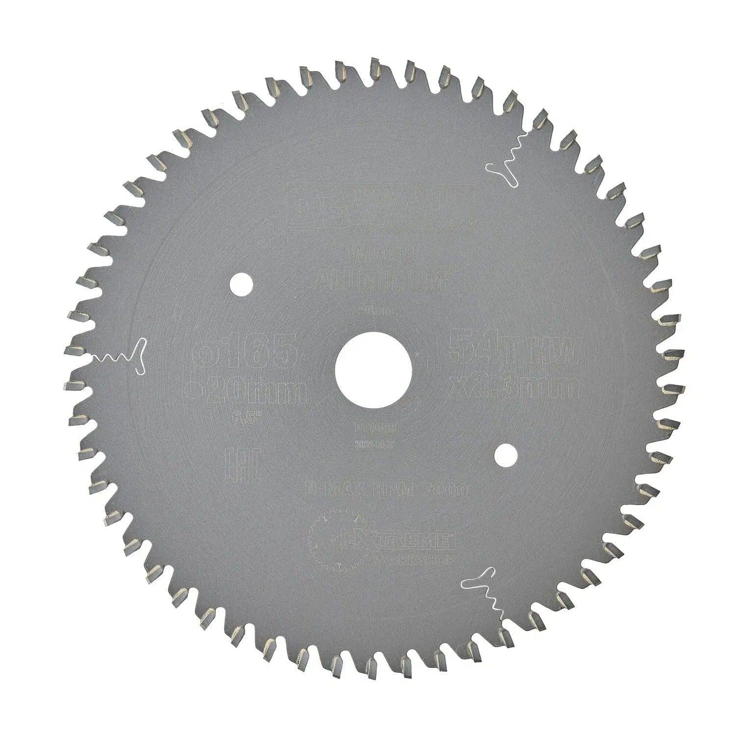 DeWALT Cirkelzaagblad voor Aluminium | Extreme | Ø 165mm Asgat 20mm 54T - DT1088-QZ