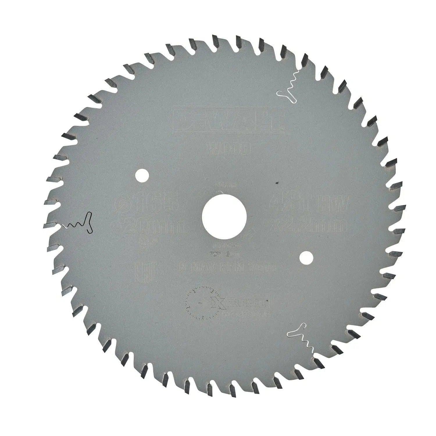 DeWALT Cirkelzaagblad voor Hout | Extreme | Ø 165mm Asgat 20mm 48T - DT1090-QZ