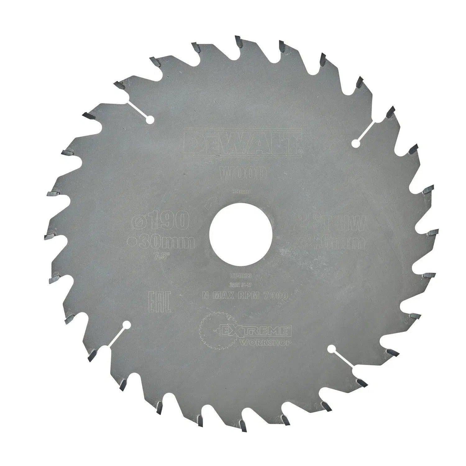 DeWALT Cirkelzaagblad voor Hout | Extreme | Ø 190mm Asgat 30mm 28T - DT4033-QZ