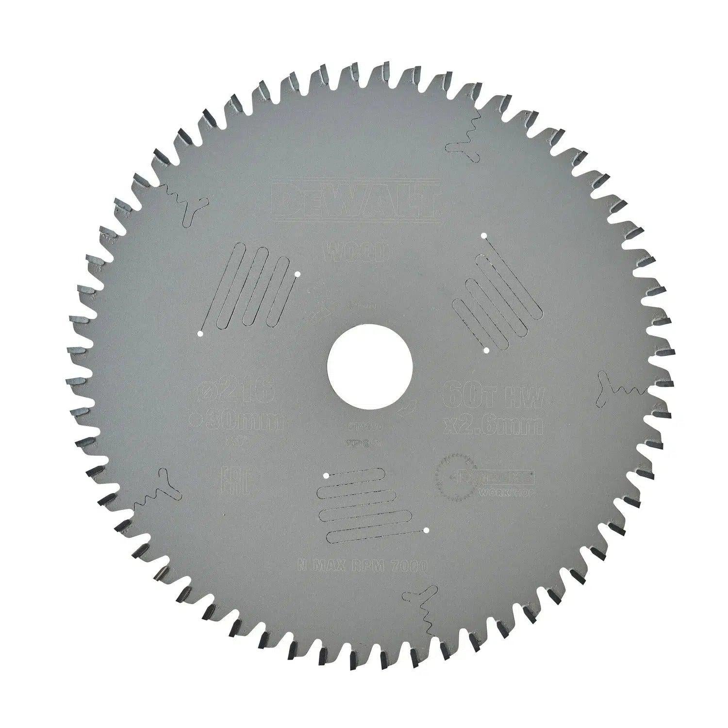 DeWALT Cirkelzaagblad voor Hout | Extreme | Ø 216mm Asgat 30mm 60T - DT4350-QZ