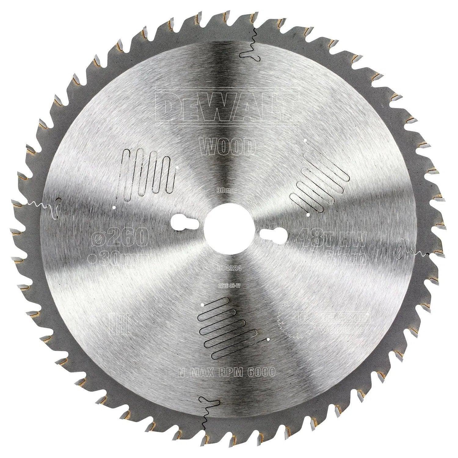 DeWALT Cirkelzaagblad voor Hout | Extreme | Ø 260mm Asgat 30mm 48T - DT4324-QZ