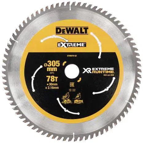 DeWALT Cirkelzaagblad voor Hout | Extreme Runtime | Ø 305mm Asgat 30mm 78T - DT99576-QZ