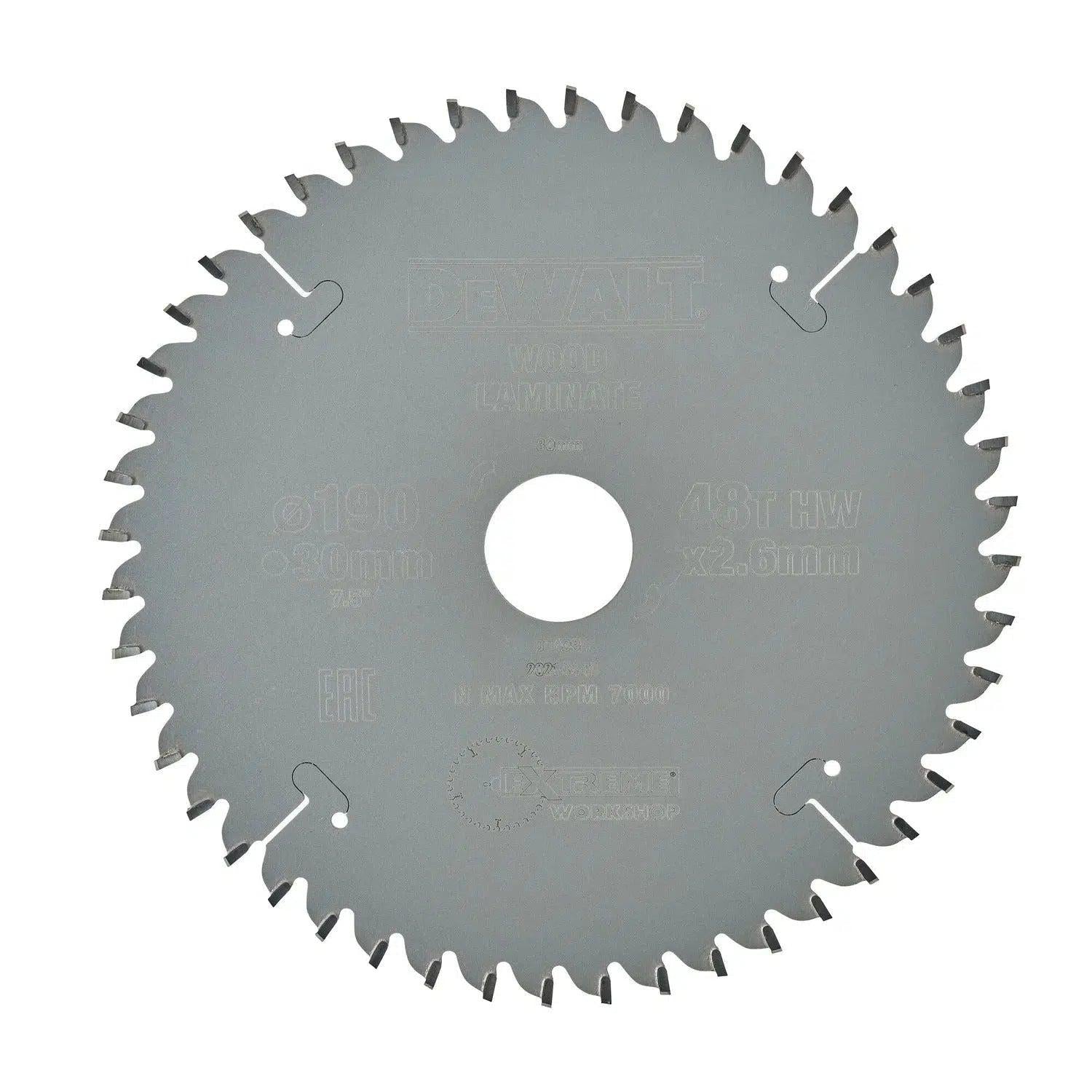 DeWALT Cirkelzaagblad voor Laminaat | Extreme | Ø 190mm Asgat 30mm 48T - DT4094-QZ
