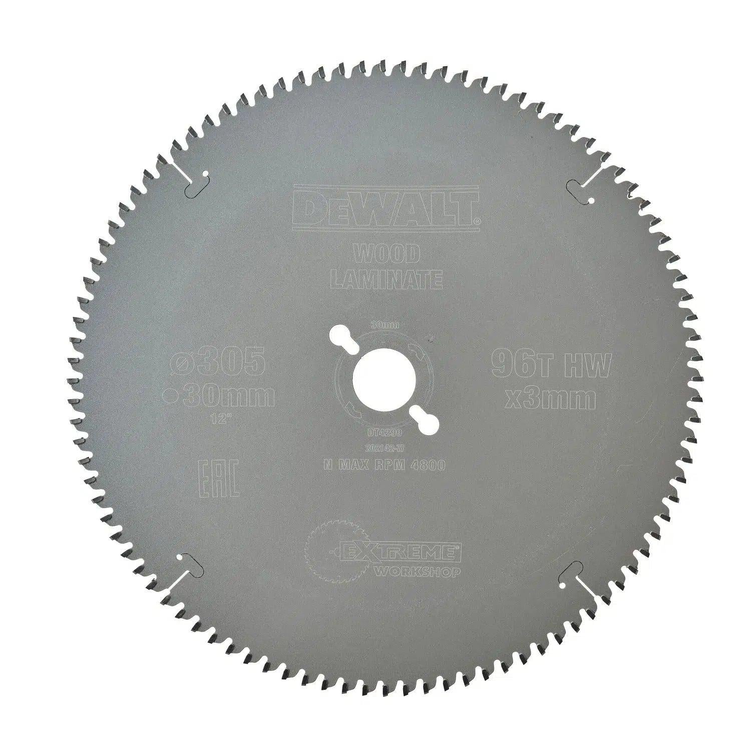 DeWALT Cirkelzaagblad voor Laminaat | Extreme | Ø 305mm Asgat 30mm 96T - DT4290-QZ