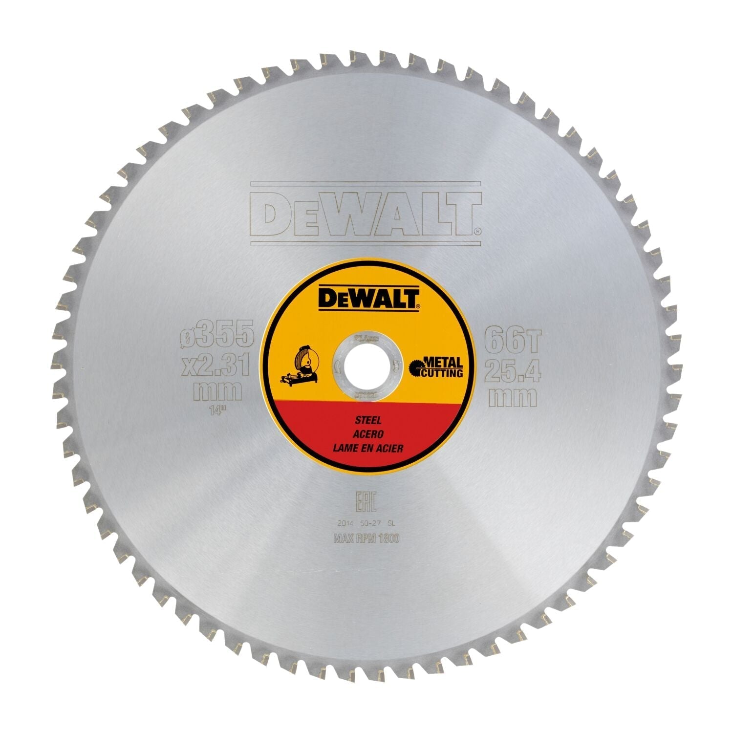 DeWALT Cirkelzaagblad voor Staal | Ø 355mm Asgat 25,4mm 66T - DT1926-QZ afbeelding 1