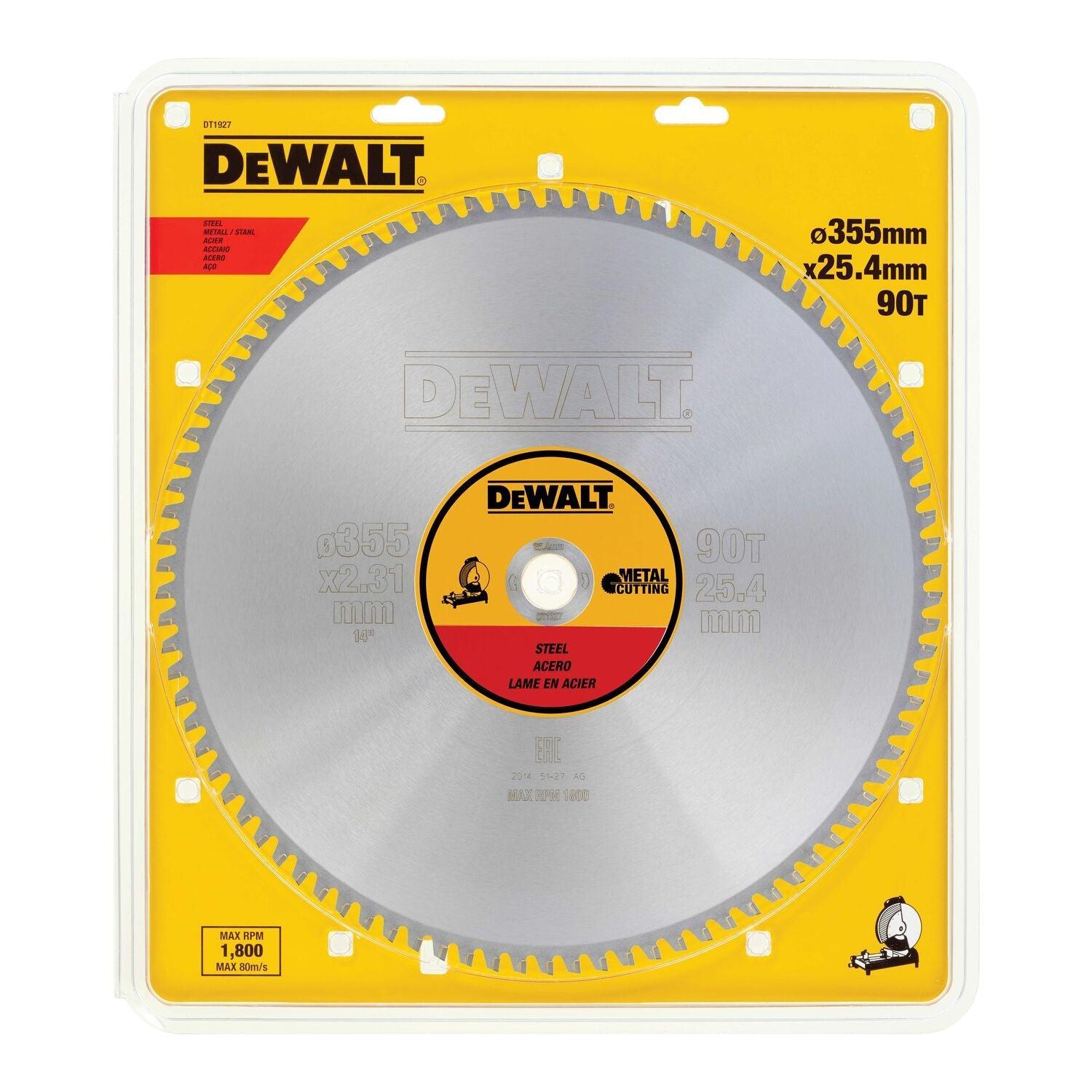 DeWALT Cirkelzaagblad voor Staal | Ø 355mm Asgat 25,4mm 90T - DT1927-QZ afbeelding 1